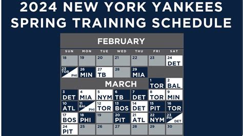 Game times subject to determination by, among others, MLB and its television partners. . Yankees spring training 2024